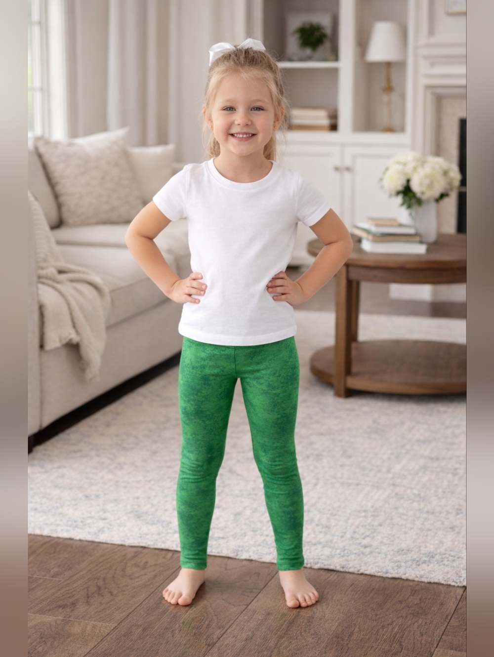 MB Legging Craze‎ Girls Green Tie Dye Leggings S/M 2T–6X NWT Buttery Soft